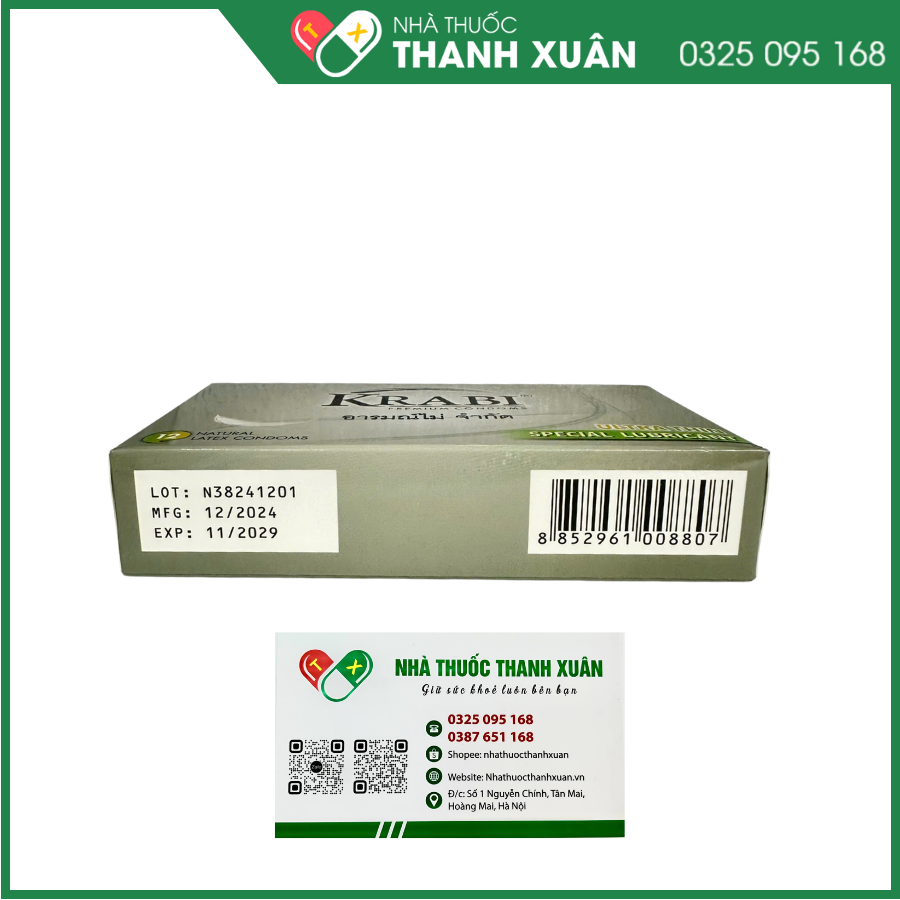 Bao cao su Krabi trơn mỏng và kéo dài thời gian - Smooth &amp; Longtime