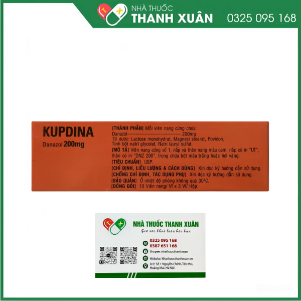 Kupdina 200mg trị lạc nội mạc tử cung