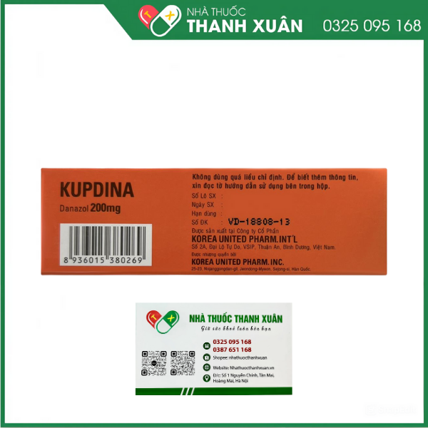 Kupdina 200mg trị lạc nội mạc tử cung