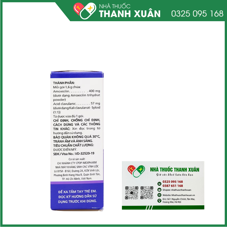 Bột pha hỗn dịch uống Lanam SC 400mg/57mg trị nhiễm khuẩn