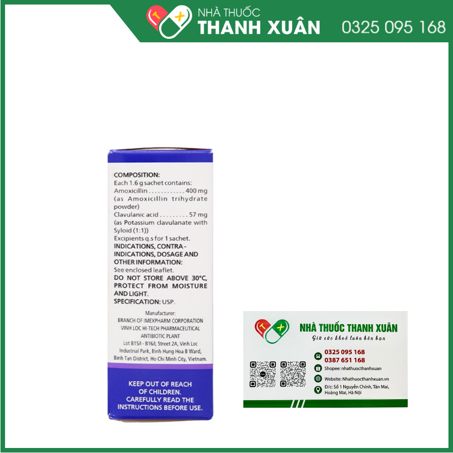 Bột pha hỗn dịch uống Lanam SC 400mg/57mg trị nhiễm khuẩn