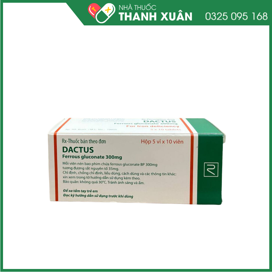 Dactus điều trị và dự phòng thiếu máu thiếu sắt