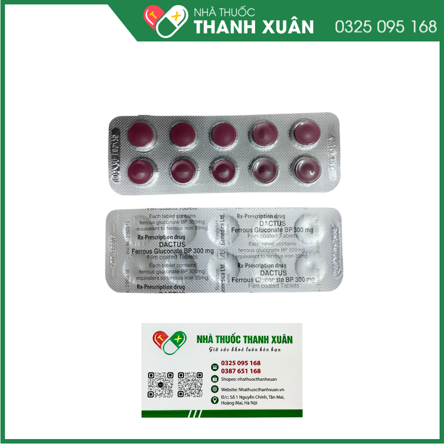 Dactus điều trị và dự phòng thiếu máu thiếu sắt