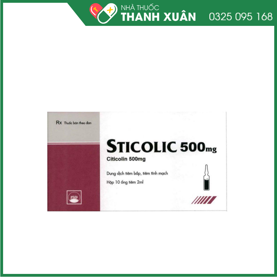 Dung dịch tiêm Sticolic 500mg điều trị rối loạn ý thức do chấn thương đầu hoặc sau phẫu thuật não