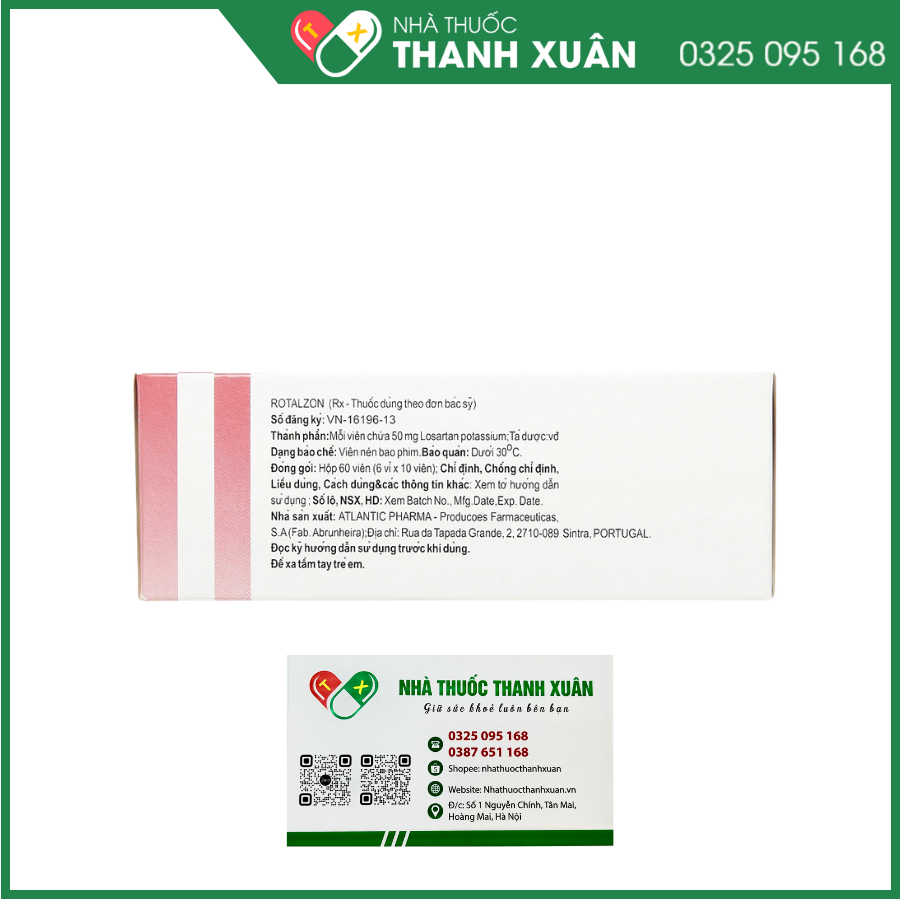 Rotalzon 50mg trị tăng huyết áp