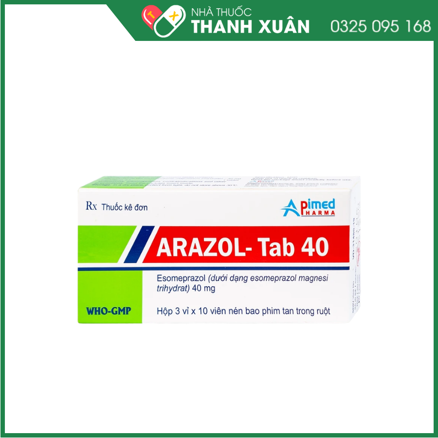 Arazol-Tab 40 điều trị bệnh trào ngược dạ dày - thực quản