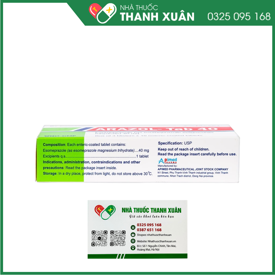 Arazol-Tab 40 điều trị bệnh trào ngược dạ dày - thực quản