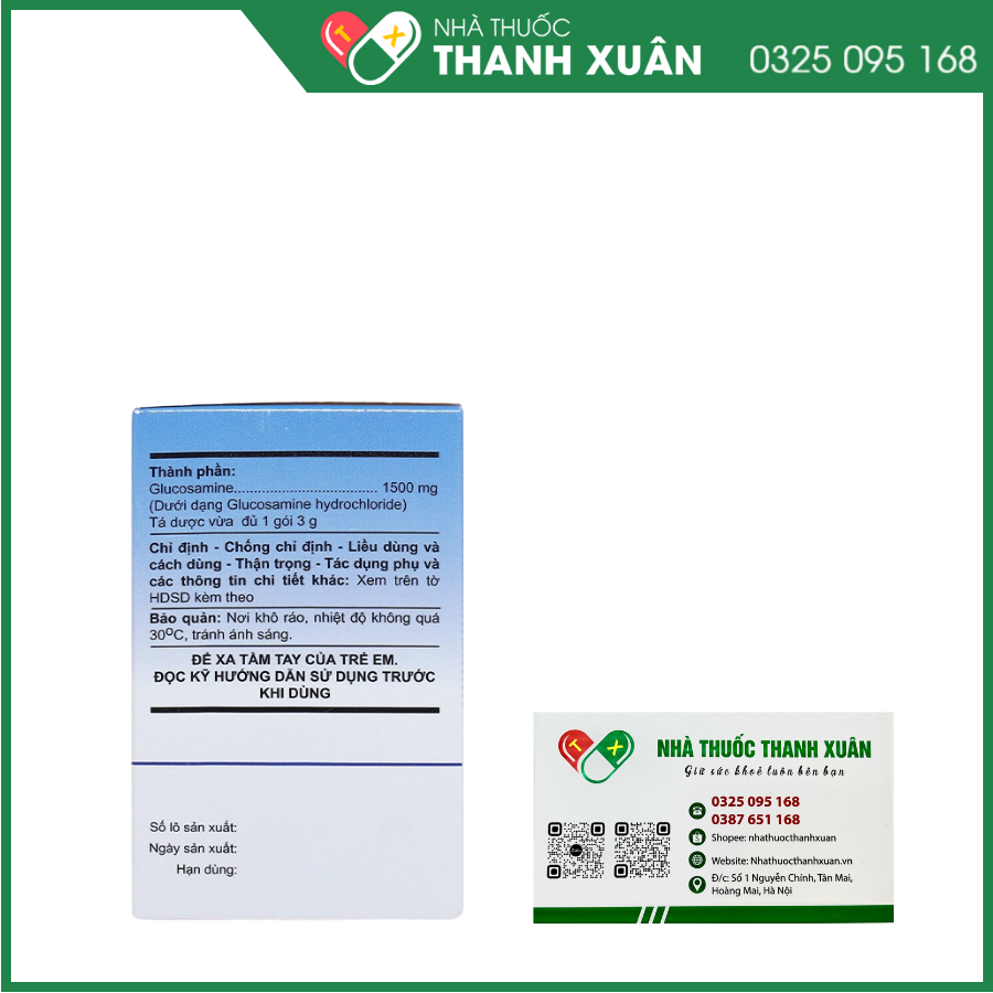 Thuốc cốm Atigluco 1500 Sac giảm triệu chứng viêm khớp gối nhẹ đến trung bình
