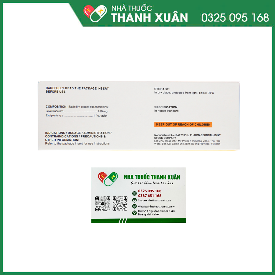 Thuốc Levetral-750 trị động kinh