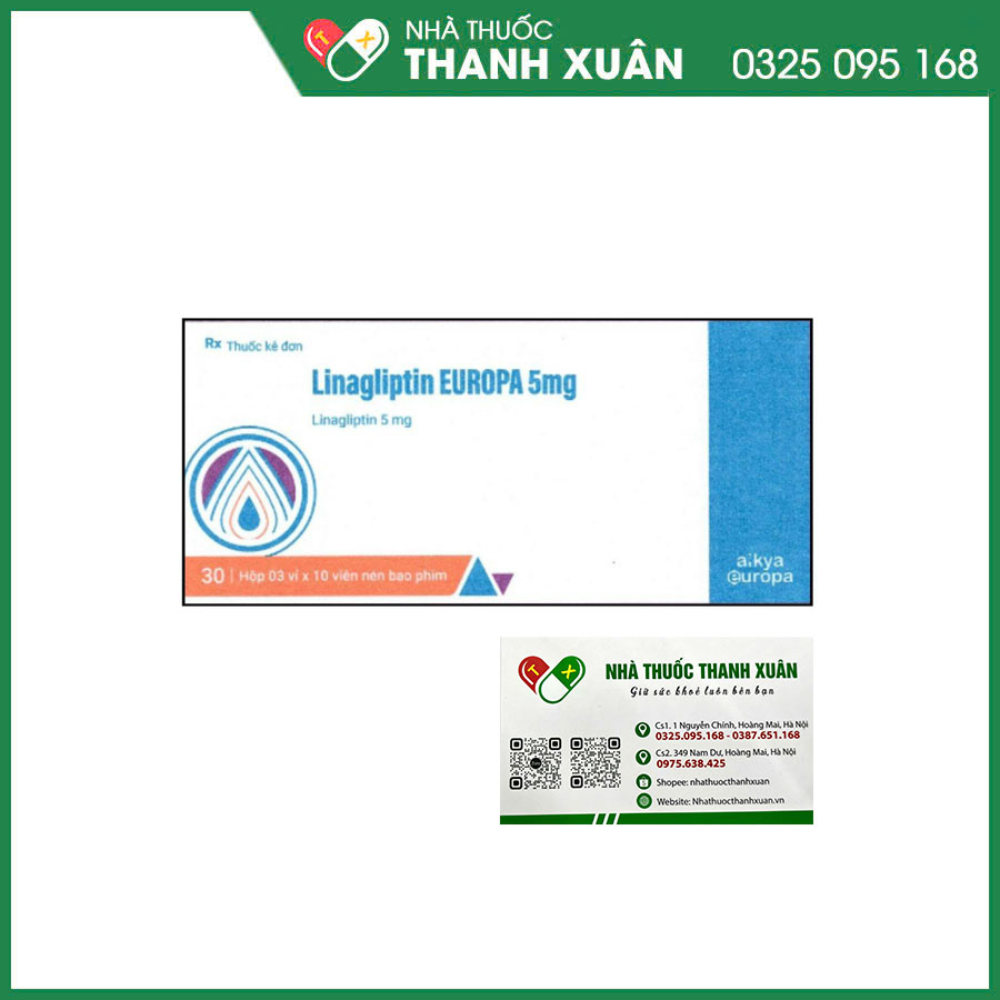 Linagliptin EUROPA 5mg thuốc điều trị ở người lớn bị đái tháo đường type 2