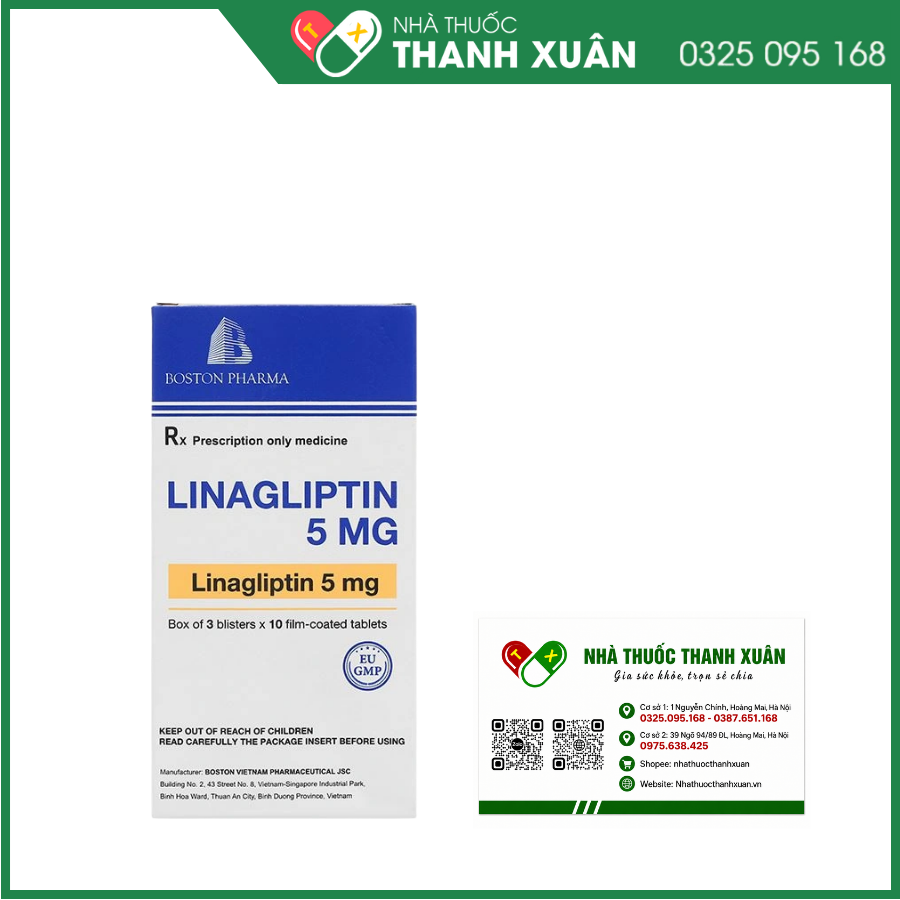 Linagliptin 5mg Boston điều trị đái tháo đường tuýp 2