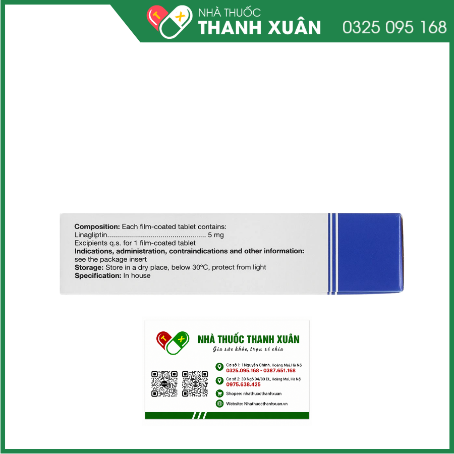 Linagliptin 5mg Boston điều trị đái tháo đường tuýp 2