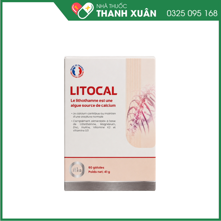 Litocal, hỗ trợ bổ sung canxi, vitamin, giúp xương răng chắc khỏe
