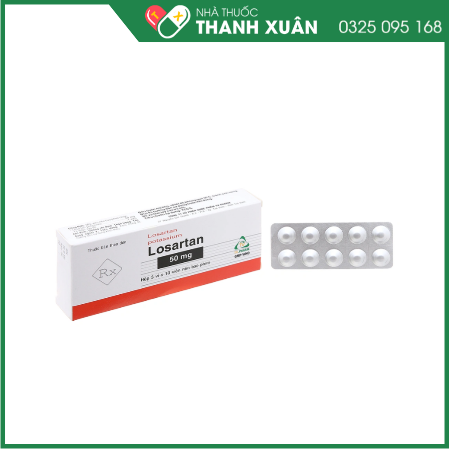 Losartan 50mg TV.Pharm điều trị tăng huyết áp