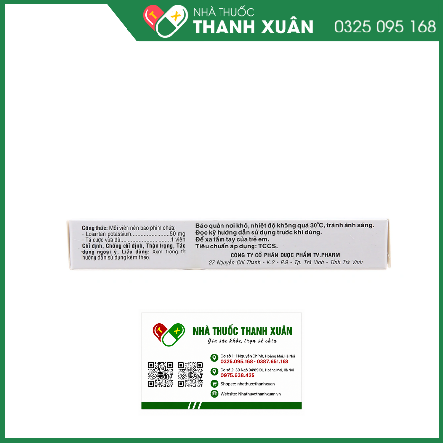 Losartan 50mg TV.Pharm điều trị tăng huyết áp