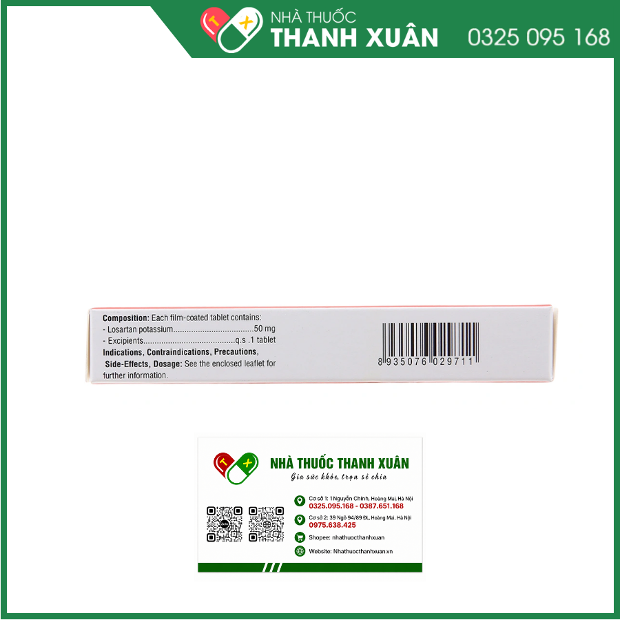 Losartan 50mg TV.Pharm điều trị tăng huyết áp