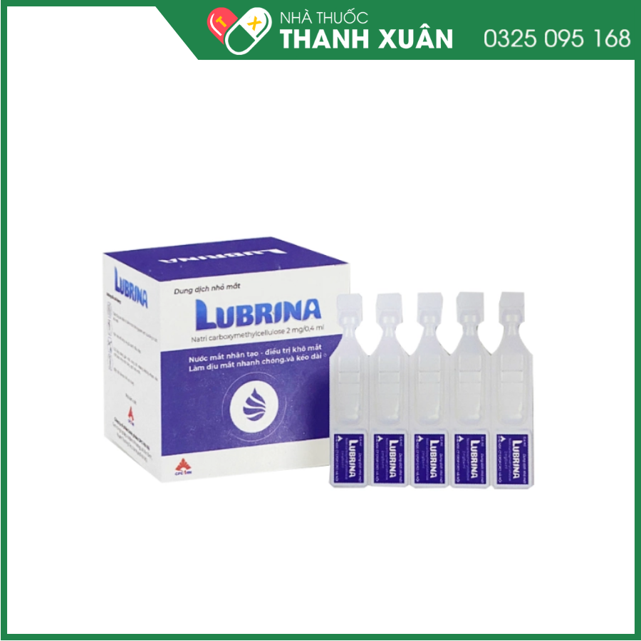 Dung dịch nhỏ mắt Lubrina điều trị các triệu chứng khô mắt