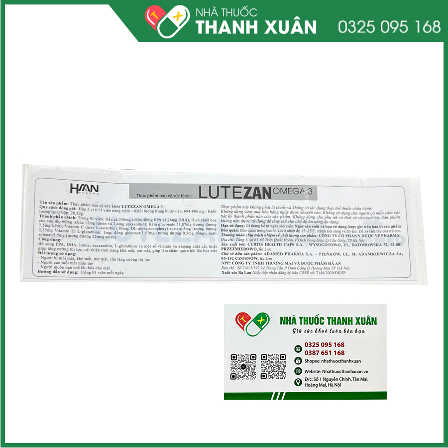 glutathione và omega 3 Lutezan Omega-3 giúp hỗ trợ tăng cường thị lực, hạn chế lão hóa mắt benefit: Soothes Skin