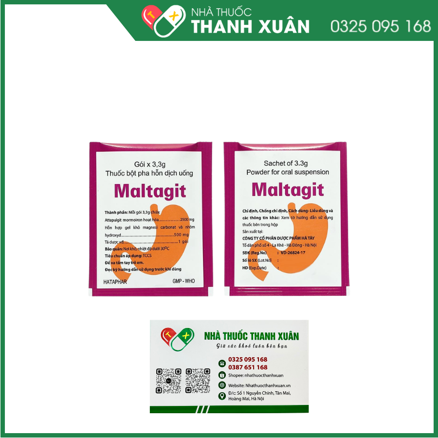 Maltagit điều trị triệu chứng trong đau thực quản - dạ dày - tá tràng