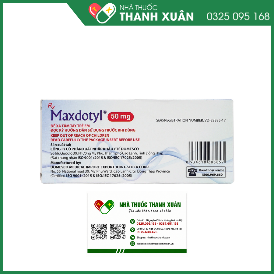 Maxdotyl 50mg trị rối loạn hành vi, rối loạn lo âu