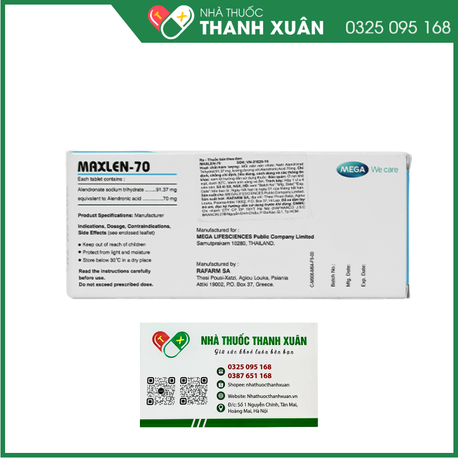 Maxlen-70 phòng và điều trị loãng xương