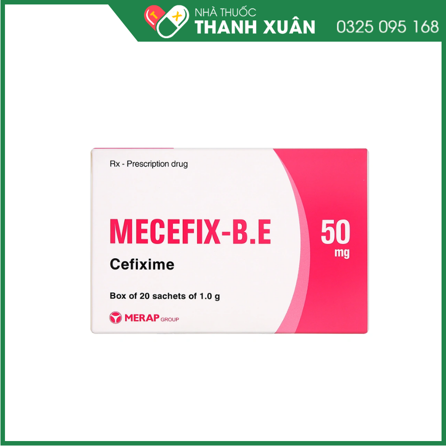 Thuốc Mecefix-B.E 50mg Merap điều trị nhiễm khuẩn đường tiết niệu, viêm tai giữa
