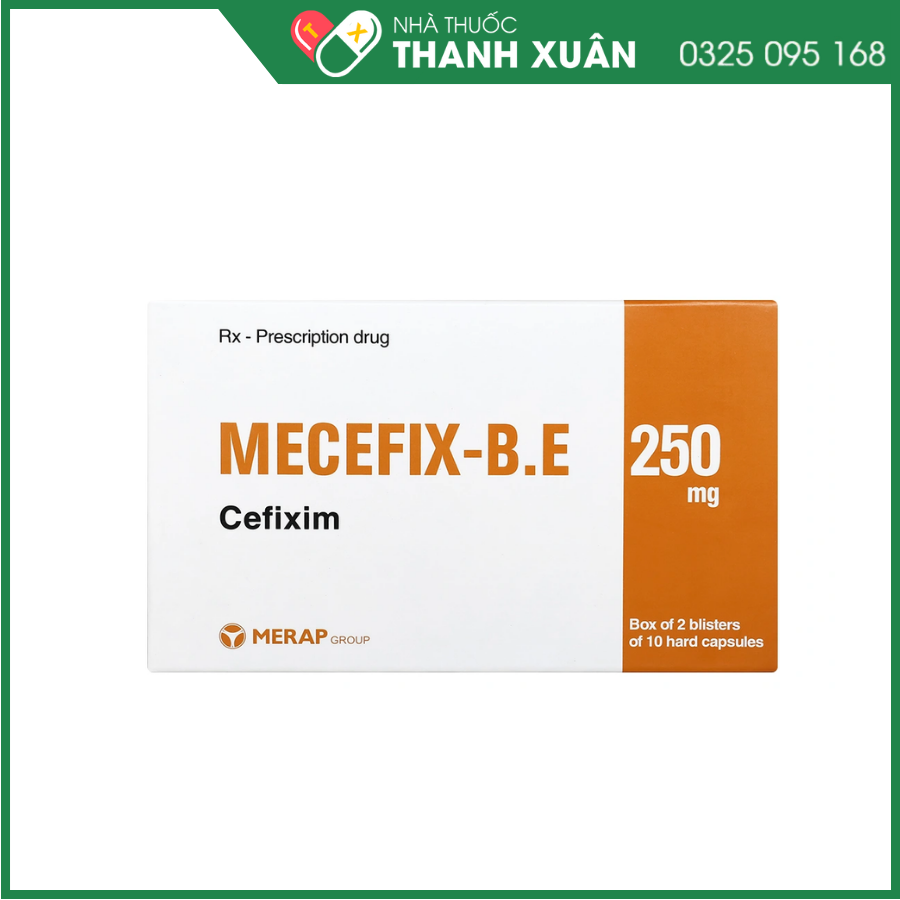 Thuốc Mecefix-B.E 250mg Merap điều trị nhiễm khuẩn đường tiết niệu, viêm tai giữa