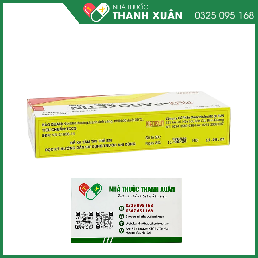 Medi- Paroxetin điều trị bệnh trầm cảm và các rối loạn lo âu