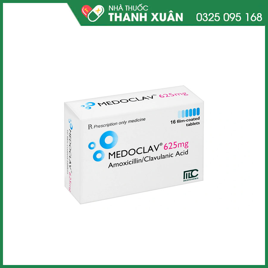 Medoclav 625mg thuốc điều trị nhiễm khuẩn đường hô hấp, nhiễm khuẩn đường tiết niệu, da, xương, khớp