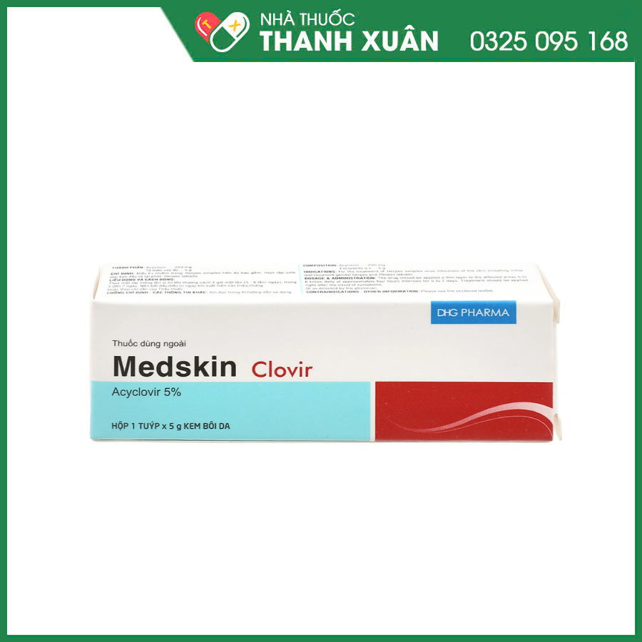 Medskin Clovir điều trị nhiễm trùng Herpes simplex trên da