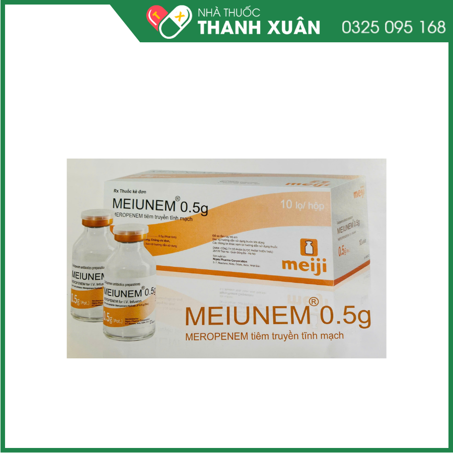 Bột pha tiêm Meiunem 0,5g điều trị các nhiễm khuẩn đa kháng