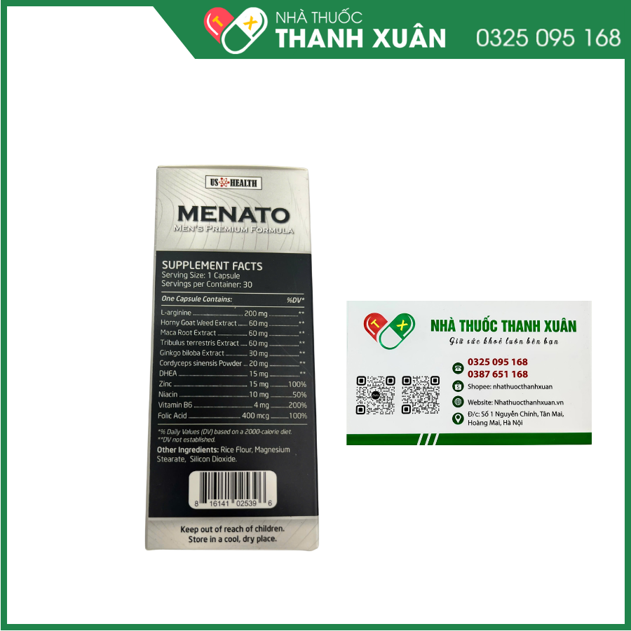 Menato hỗ trợ bổ thận tráng dương, tăng cường sinh lực