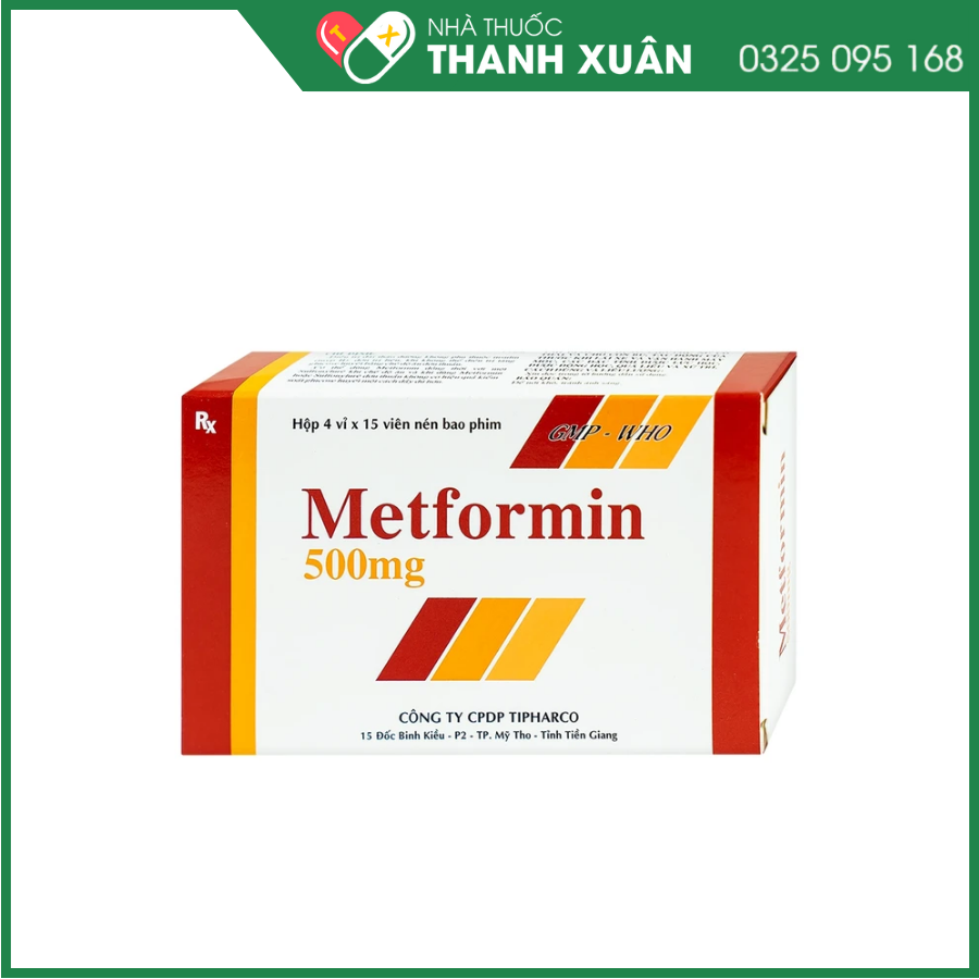 Metformin 500mg Tipharco điều trị đái tháo đường tuýp 2