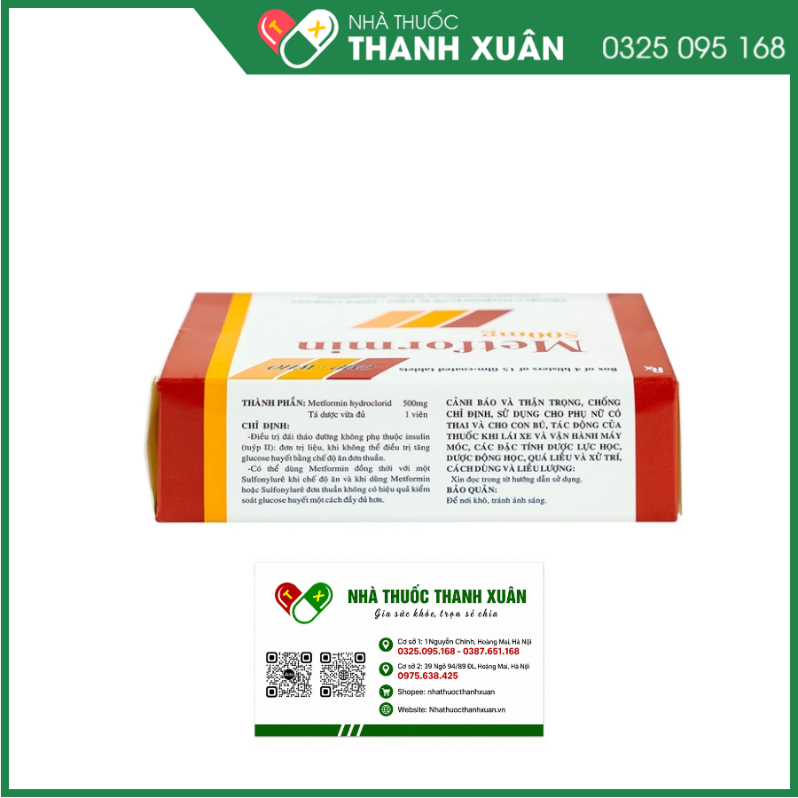 Metformin 500mg Tipharco điều trị đái tháo đường tuýp 2