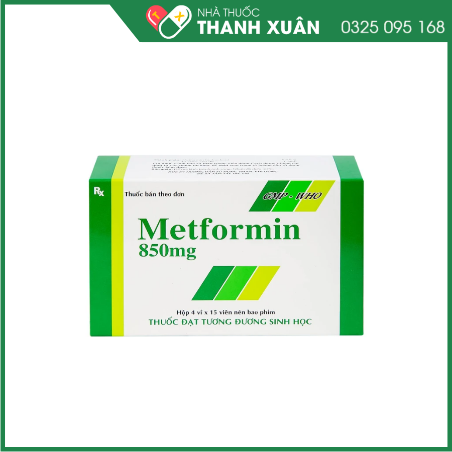 Metformin 850mg Tipharco điều trị đái tháo đường tuýp 2