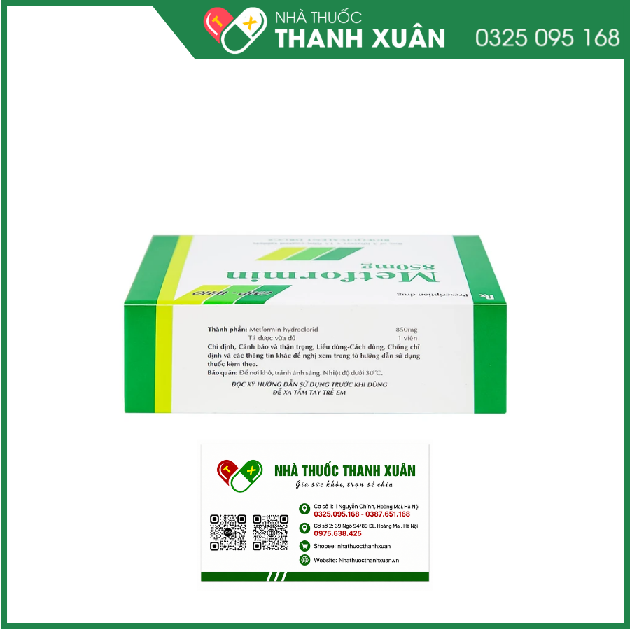 Metformin 850mg Tipharco điều trị đái tháo đường tuýp 2