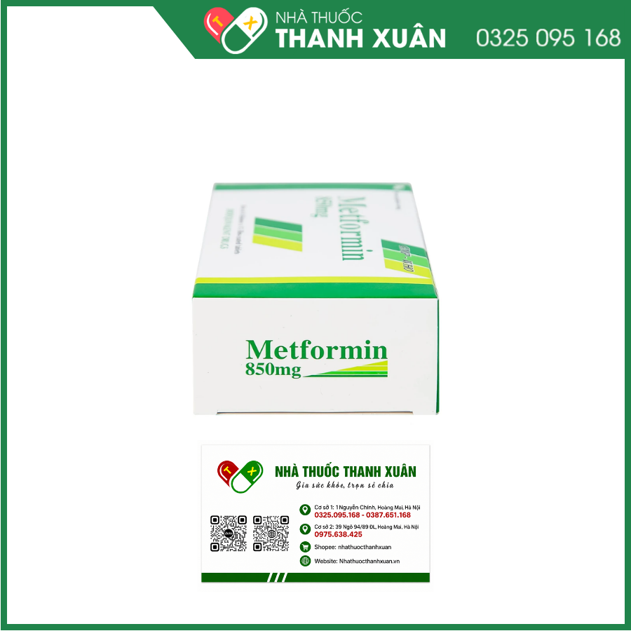 Metformin 850mg Tipharco điều trị đái tháo đường tuýp 2