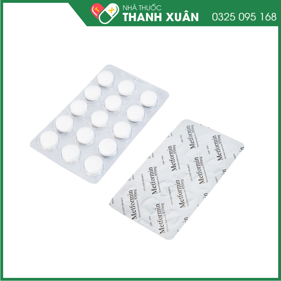 Metformin 850mg Tipharco điều trị đái tháo đường tuýp 2