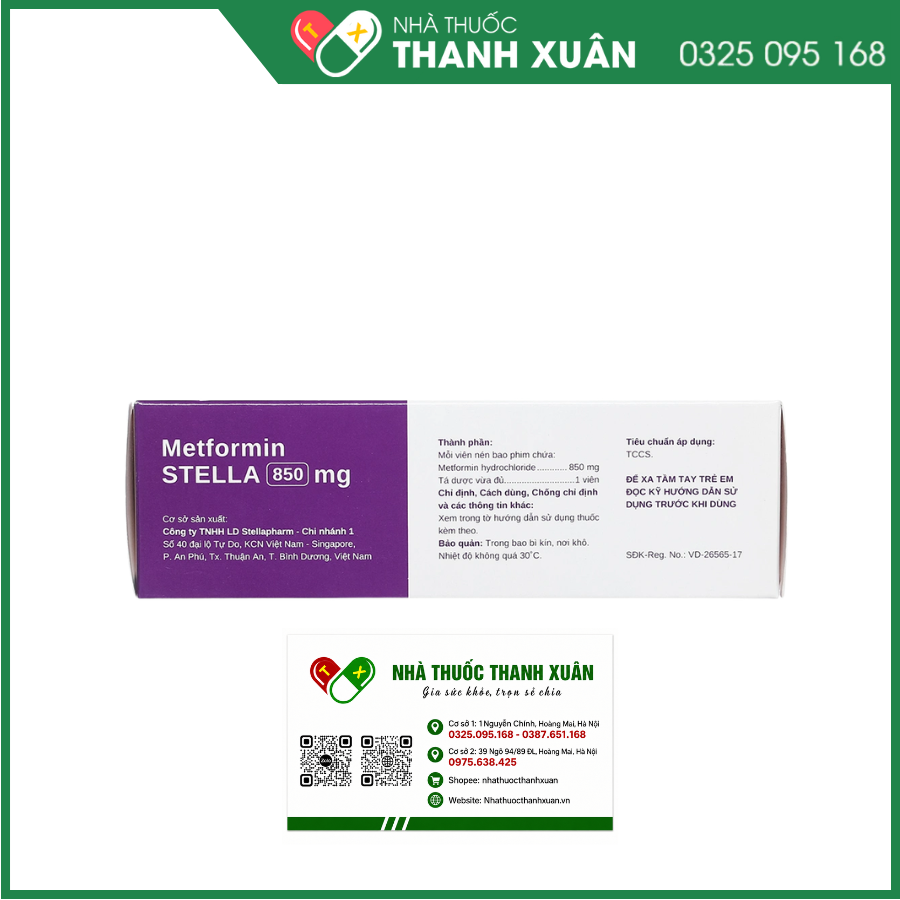 Metformin STELLA 850mg điều trị đái tháo đường
