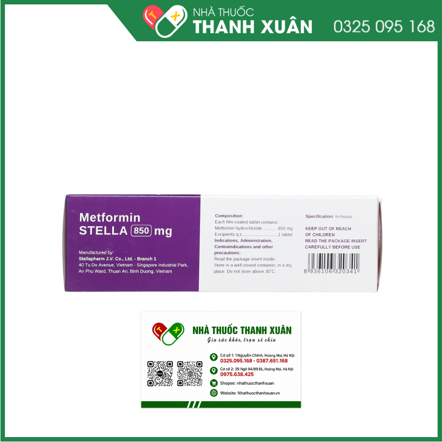Metformin STELLA 850mg điều trị đái tháo đường