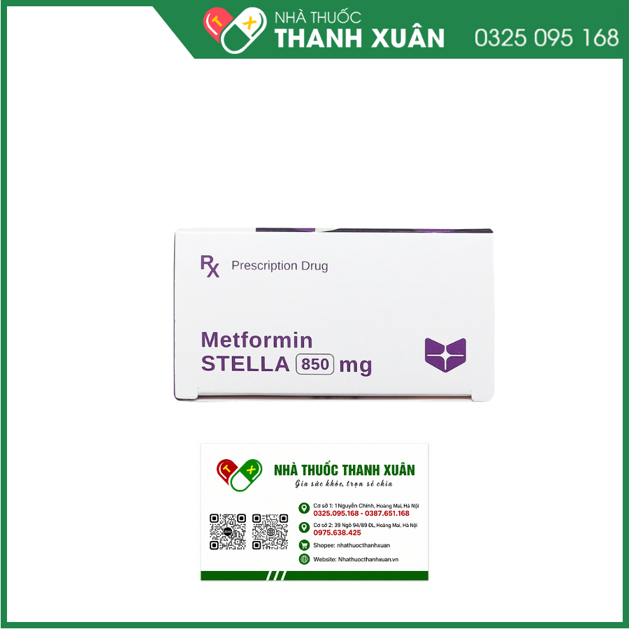 Metformin STELLA 850mg điều trị đái tháo đường