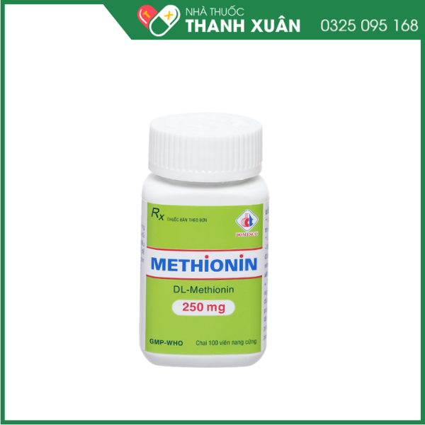 Methionin Domesco 250mg giải độc quá liều paracetamol lọ 100 viên