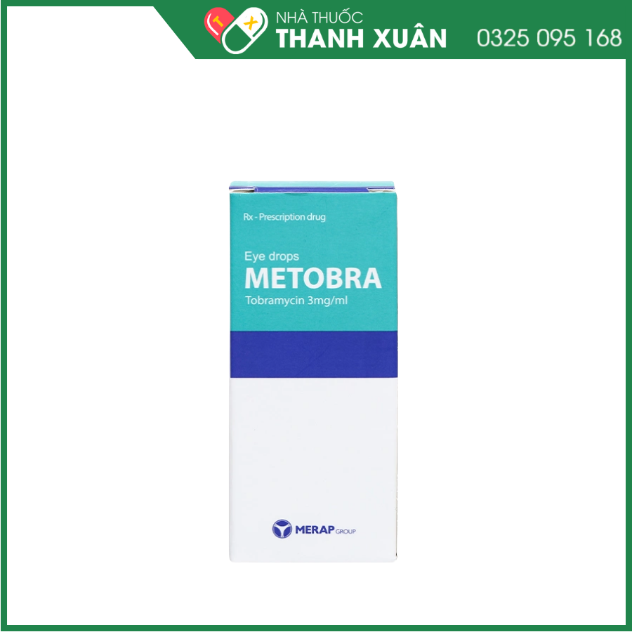 Thuốc nhỏ mắt Metobra 3mg/ml Merap điều trị nhiễm trùng mắt