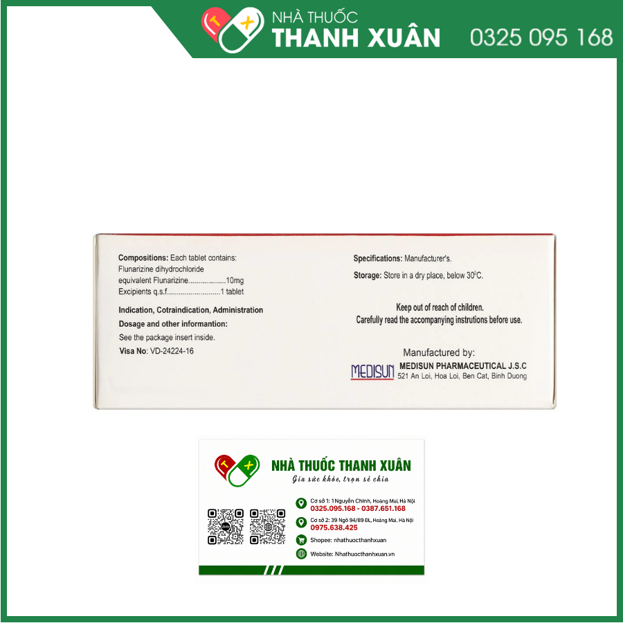 Viên nén Mezapizin 10 Medisun điều trị đau nửa đầu