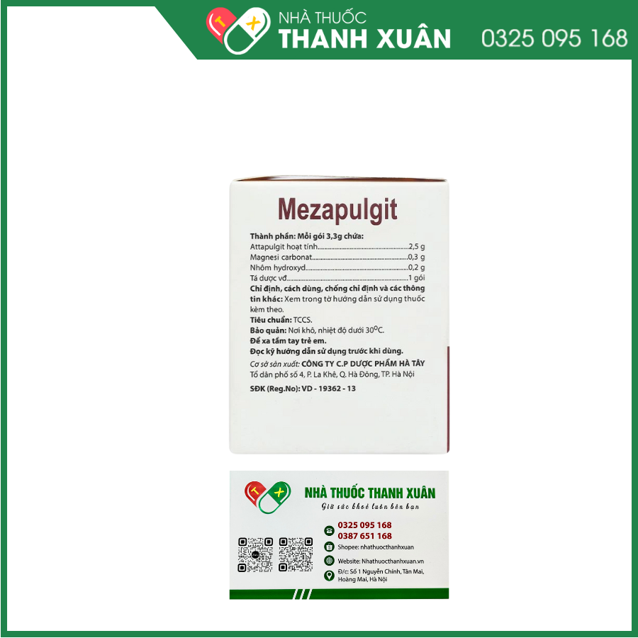 Mezapulgit điều trị các triệu chứng đau do bệnh lý thực quản - tá tràng, trào ngược dạ dày - thực quản