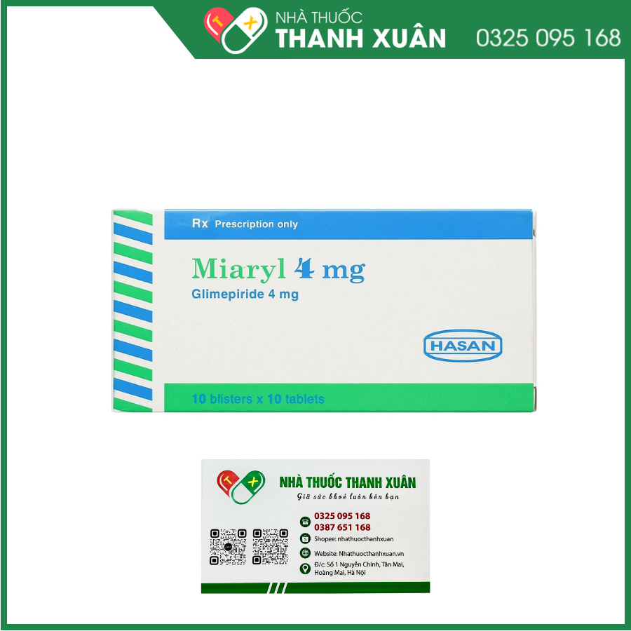 Miaryl 4mg điều trị đái tháo đường type 2