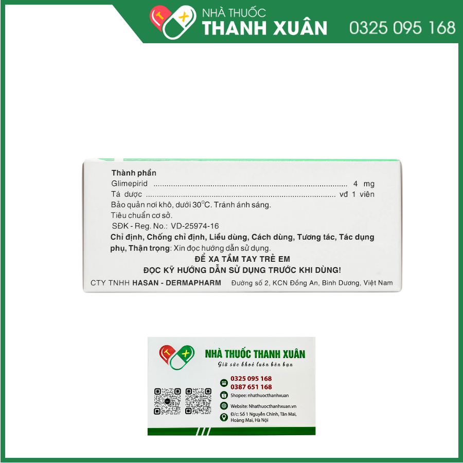 Miaryl 4mg điều trị đái tháo đường type 2