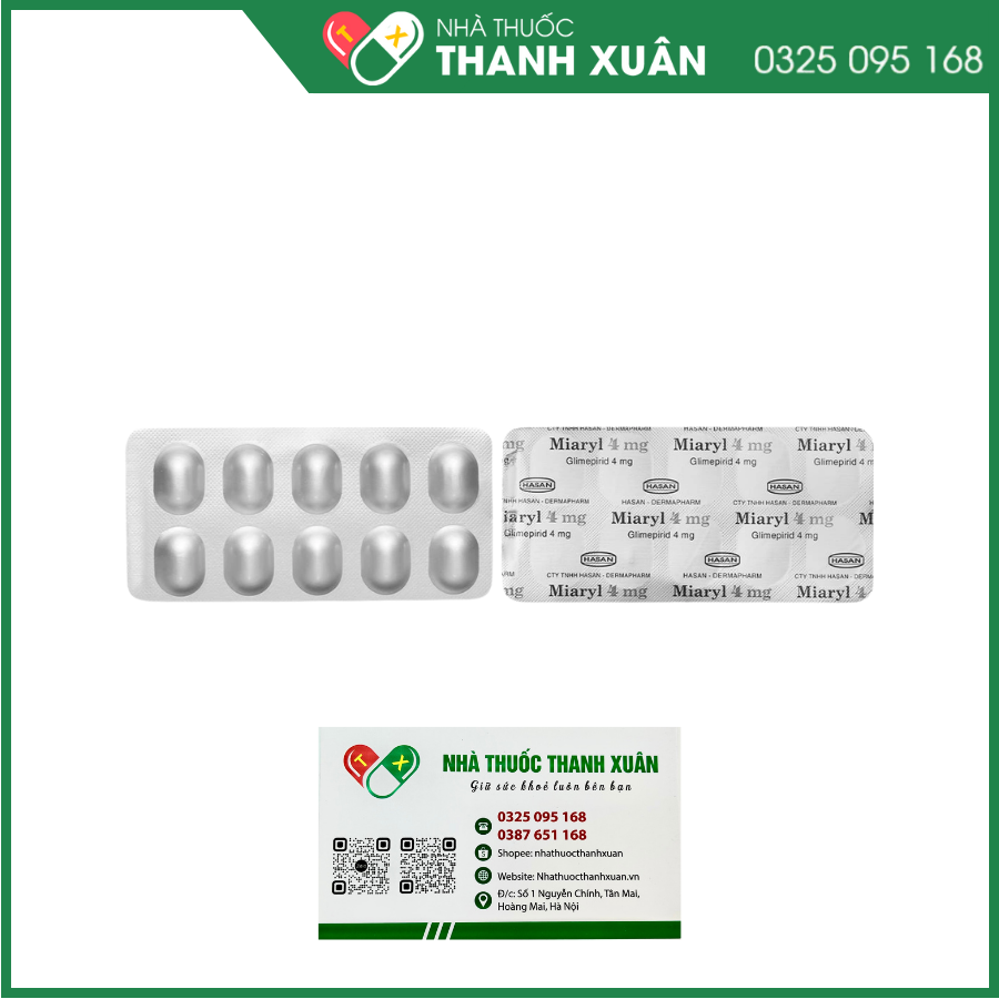 Miaryl 4mg điều trị đái tháo đường type 2