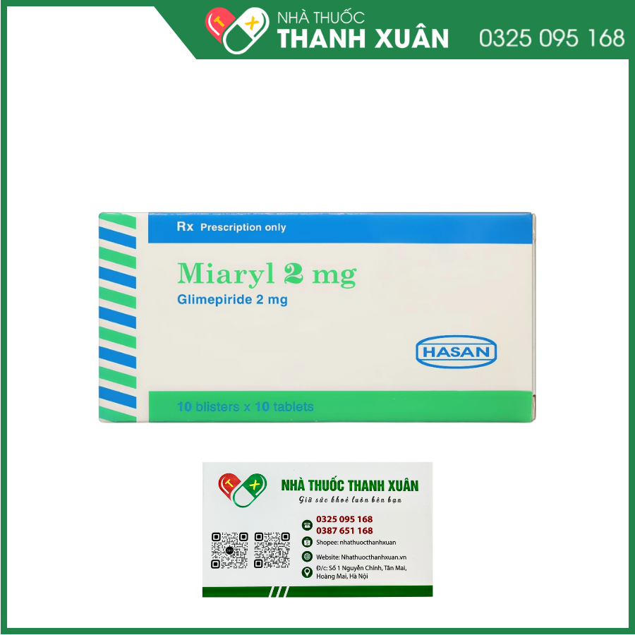 Miaryl 2mg điều trị đái tháo đường type 2