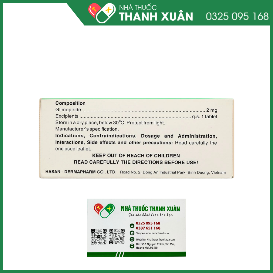 Miaryl 2mg điều trị đái tháo đường type 2